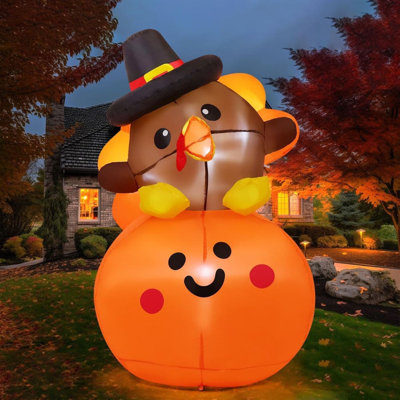 GOOSH 6FT Height Thanksgiving Inflatables Boy Holding a outlet Pumpkin Pie